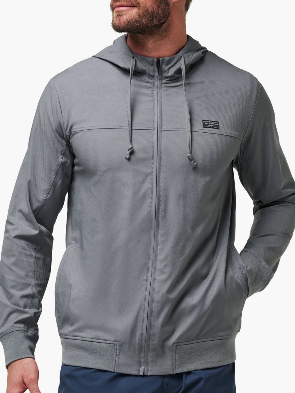 Travis Mathew Wanderlust Hooded Jacket Full Zip Grey Size Large